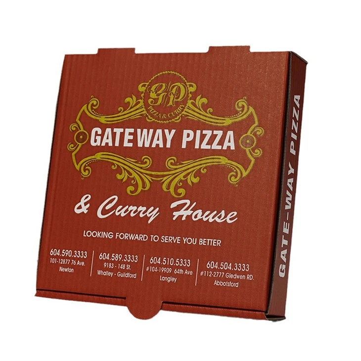 Élelmiszer-minőségű csomagolódoboz Egyedi hullámkarton pizzadoboz
