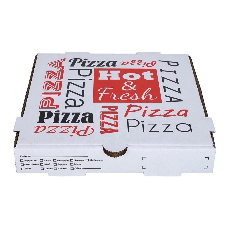 Hordozható, újrafelhasználható hullámkarton szállító pizzadoboz