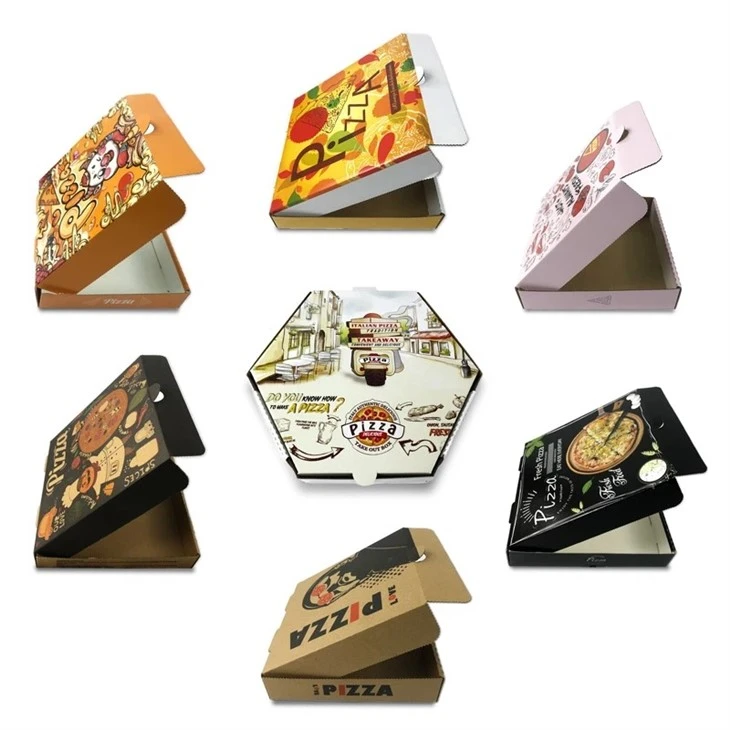 Újrahasznosítható karton színes pizzadoboz