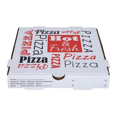 Hordozható, újrafelhasználható hullámkarton szállító pizzadoboz